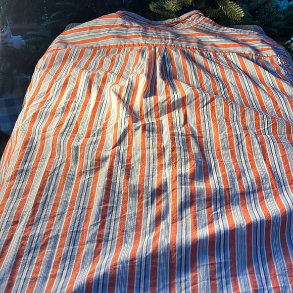 Ralph Lauren Jeans Co Mens LS Striped Button Down Shirt Color Blue/White/Salmon - Picture 3 of 3